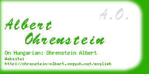 albert ohrenstein business card